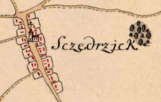 Szczedrzyk na mapach historycznych w XVIII i XIX wieku